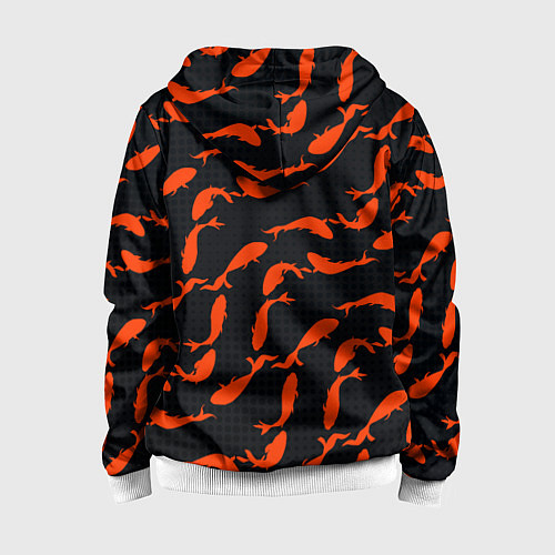 Детская толстовка на молнии Красные рыбки / 3D-Белый – фото 2