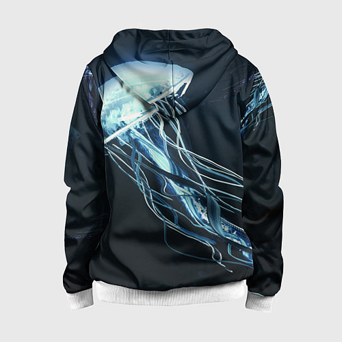 Детская толстовка на молнии Рисунок медуза / 3D-Белый – фото 2