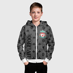 Толстовка на молнии детская LIVERPOOL ЛИВЕРПУЛЬ LV, цвет: 3D-белый — фото 2