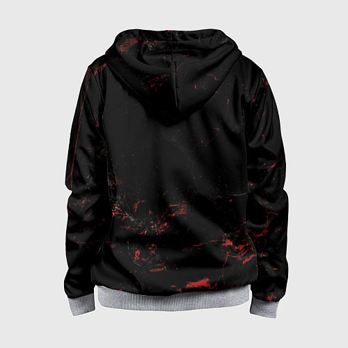 Детская толстовка на молнии T-rex KING / 3D-Меланж – фото 2