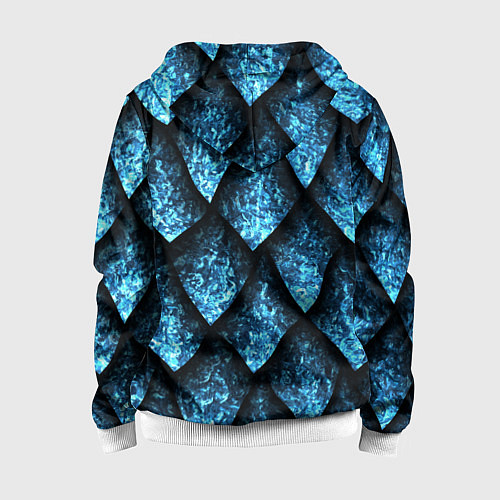 Детская толстовка на молнии Чешуя ледяного дракона / 3D-Белый – фото 2