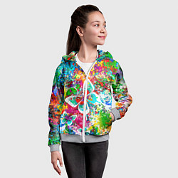 Толстовка на молнии детская ЯРКИЕ КРАСКИ, цвет: 3D-меланж — фото 2