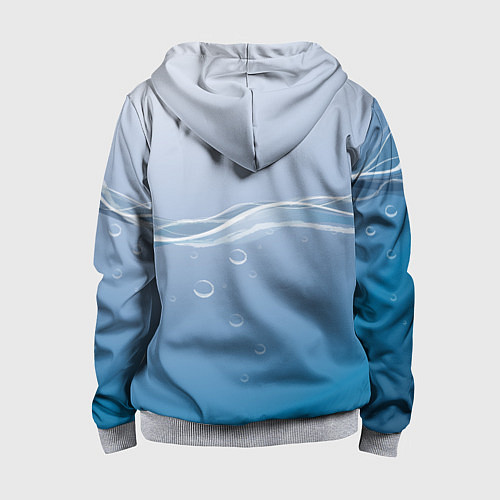 Детская толстовка на молнии Акула под водой / 3D-Меланж – фото 2