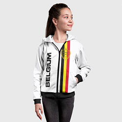 Толстовка на молнии детская СБОРНАЯ БЕЛЬГИИ, цвет: 3D-черный — фото 2