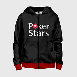 Толстовка на молнии детская Poker Stars, цвет: 3D-красный