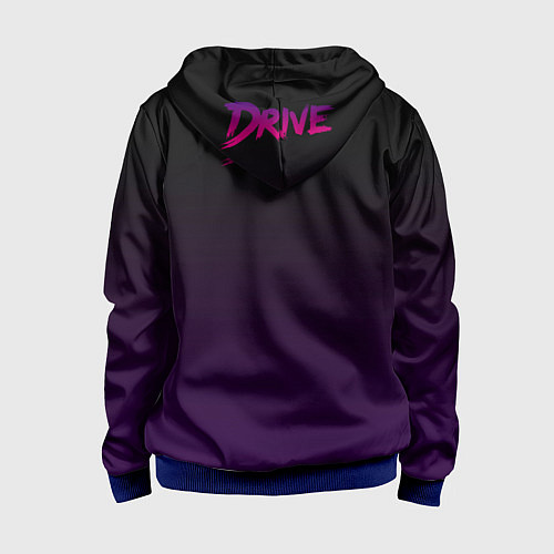 Детская толстовка на молнии Drive - Retrowave / 3D-Синий – фото 2