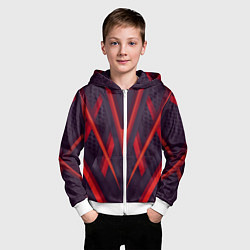 Толстовка на молнии детская СПОРТ ЛИНИИ 3D, цвет: 3D-белый — фото 2