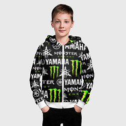 Толстовка на молнии детская YAMAHA X MONSTER SPORT, цвет: 3D-белый — фото 2