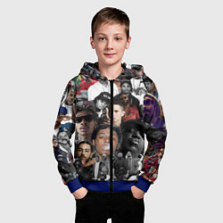 Толстовка на молнии детская Короли Рэпа KING RAP, цвет: 3D-синий — фото 2