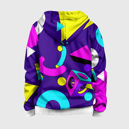 Детская толстовка на молнии Геометрические фигуры / 3D-Белый – фото 2
