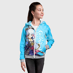 Толстовка на молнии детская Genshin Impact, Аяка, цвет: 3D-меланж — фото 2