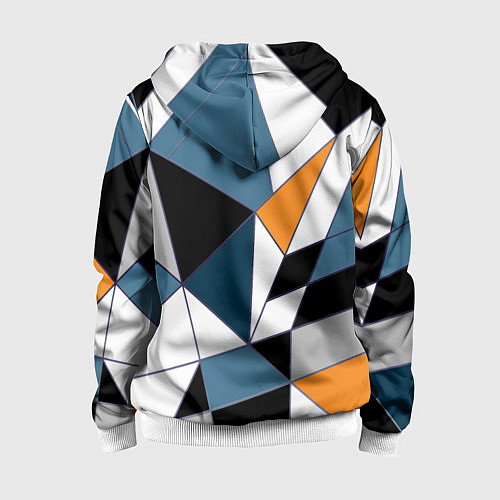 Детская толстовка на молнии Геометрический узор / 3D-Белый – фото 2