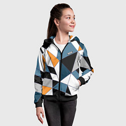 Толстовка на молнии детская Геометрический узор, цвет: 3D-черный — фото 2