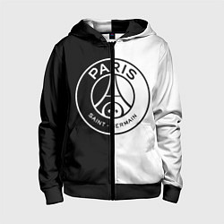 Толстовка на молнии детская ФК ПСЖ PSG BLACK & WHITE, цвет: 3D-черный