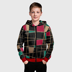 Толстовка на молнии детская Модный абстрактный узор, цвет: 3D-красный — фото 2