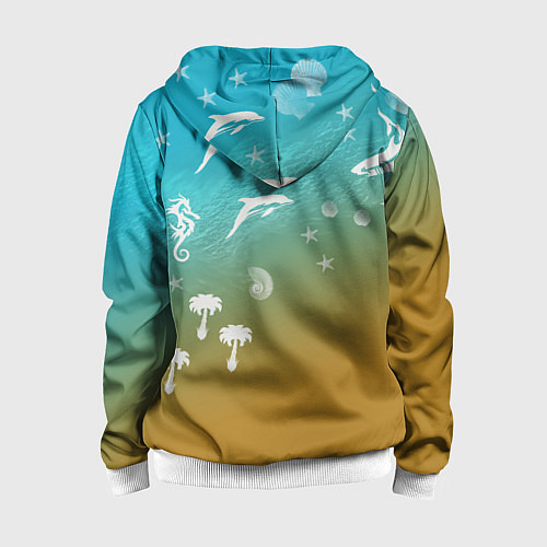 Детская толстовка на молнии Морское ассорти / 3D-Белый – фото 2