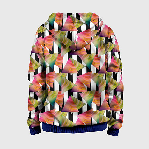 Детская толстовка на молнии Абстрактный полосатый узор / 3D-Синий – фото 2