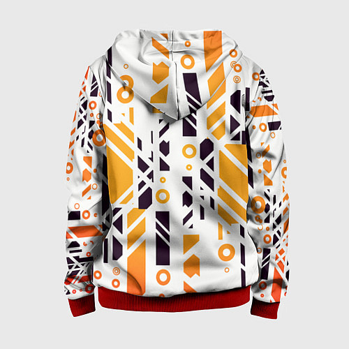 Детская толстовка на молнии Абстракция маршрут / 3D-Красный – фото 2