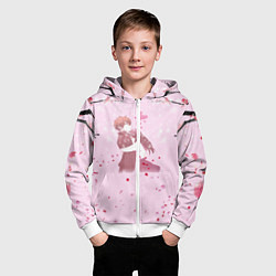 Толстовка на молнии детская Аниме Объятия Любовь Пара, цвет: 3D-белый — фото 2