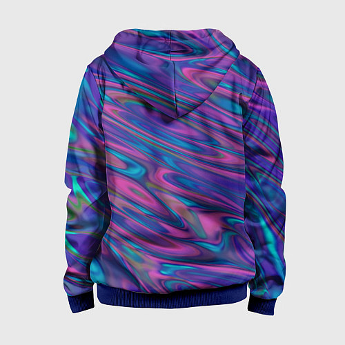 Детская толстовка на молнии Glitch EFFECT / 3D-Синий – фото 2