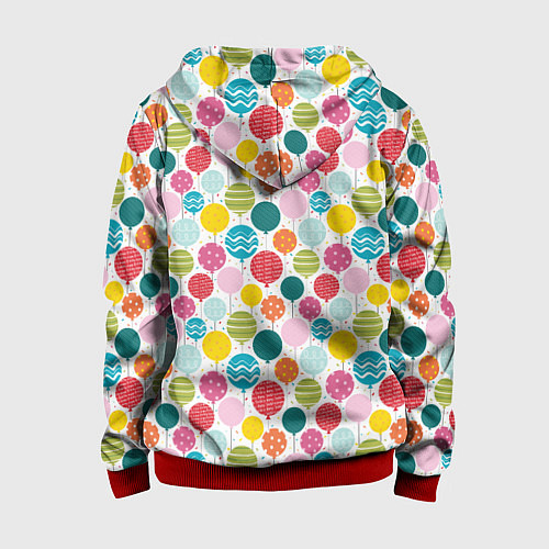 Детская толстовка на молнии Праздник / 3D-Красный – фото 2