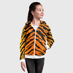 Толстовка на молнии детская Шкура тигра, цвет: 3D-белый — фото 2