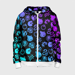 Детская толстовка на молнии 7 СМЕРТНЫХ ГРЕХОВ НЕОН ЭМБЛЕМЫ