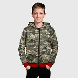Толстовка на молнии детская Именной камуфляж Миша, цвет: 3D-красный — фото 2