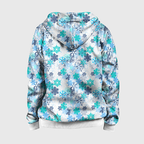 Детская толстовка на молнии Зимние Снежные Узоры / 3D-Белый – фото 2