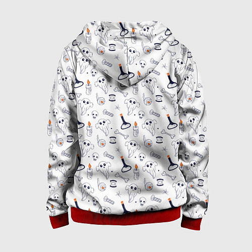 Детская толстовка на молнии Patern Halloween 2 / 3D-Красный – фото 2