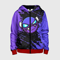 Толстовка на молнии детская Geometry Dash, цвет: 3D-красный