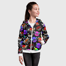 Толстовка на молнии детская Geometry Dash: Demons Squad, цвет: 3D-белый — фото 2