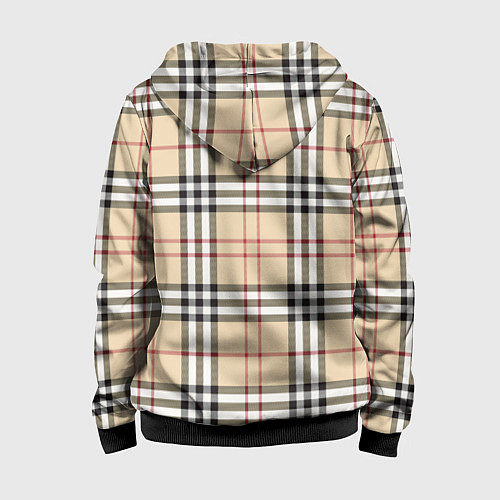 Детская толстовка на молнии Клетчатый принт в стиле Burberry / 3D-Черный – фото 2