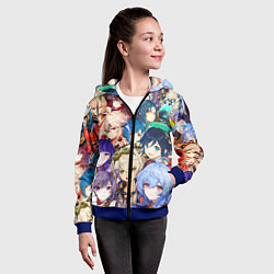 Толстовка на молнии детская Genshin Impact - персонажи, цвет: 3D-синий — фото 2