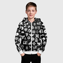 Толстовка на молнии детская DESTINY 2 PATTERN GAME LOGO ДЕСТИНИ 2 ПАТТЕРН СИМВ, цвет: 3D-белый — фото 2