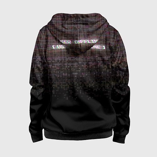 Детская толстовка на молнии Going offline noise / 3D-Черный – фото 2