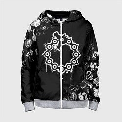 Толстовка на молнии детская 7 СМЕРТНЫХ ГРЕХОВ МЕЛОДИАС СИМВОЛ ДРАКОН, цвет: 3D-меланж