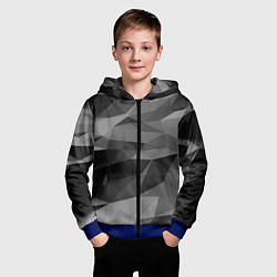 Толстовка на молнии детская Чб абстракция, цвет: 3D-синий — фото 2