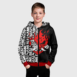 Толстовка на молнии детская CYBERPUNK 2077: SAMURAI, цвет: 3D-красный — фото 2
