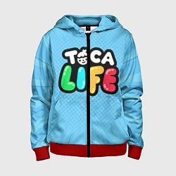Толстовка на молнии детская Toca Life: Logo, цвет: 3D-красный