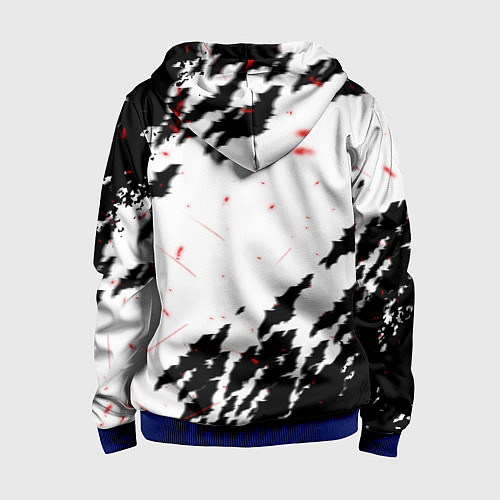 Детская толстовка на молнии Берсерк маска с красными глазами / 3D-Синий – фото 2