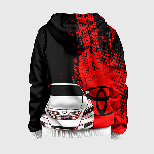 Детская толстовка на молнии Camry Toyota glitch / 3D-Белый – фото 2