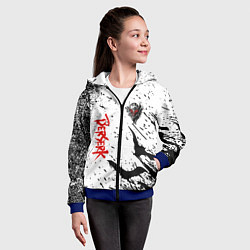 Толстовка на молнии детская Берсерк: Гранж, цвет: 3D-синий — фото 2