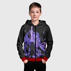 Толстовка на молнии детская Genshin Impact Raiden, цвет: 3D-красный — фото 2