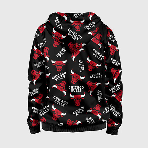 Детская толстовка на молнии CHICAGO BULLS БЫКИ УЗОР / 3D-Черный – фото 2