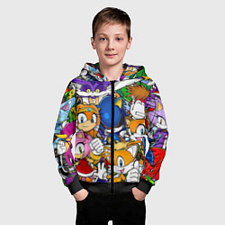 Толстовка на молнии детская КИБЕР СОНИК CYBER SONIC ROBOT, цвет: 3D-черный — фото 2