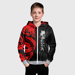 Толстовка на молнии детская Токийские Мстители: Красный дракон, цвет: 3D-меланж — фото 2