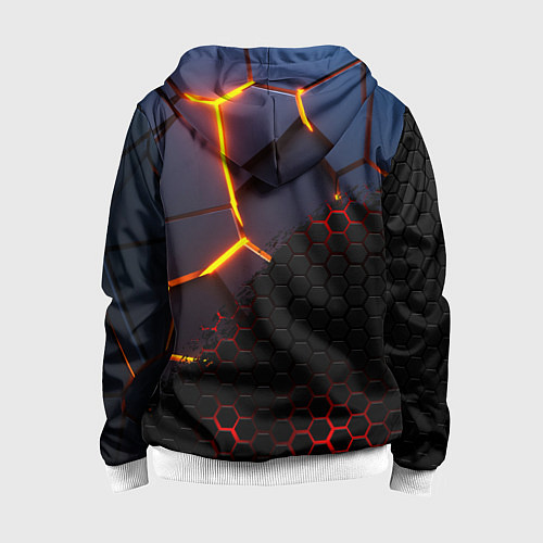 Детская толстовка на молнии 3D РАЗЛОМ И СТАЛЬНАЯ БРОНЯ ПОПУЛЯРНЫЕ ТЕКСТУРЫ / 3D-Белый – фото 2