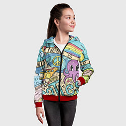 Толстовка на молнии детская All you need is The Beatles, цвет: 3D-красный — фото 2