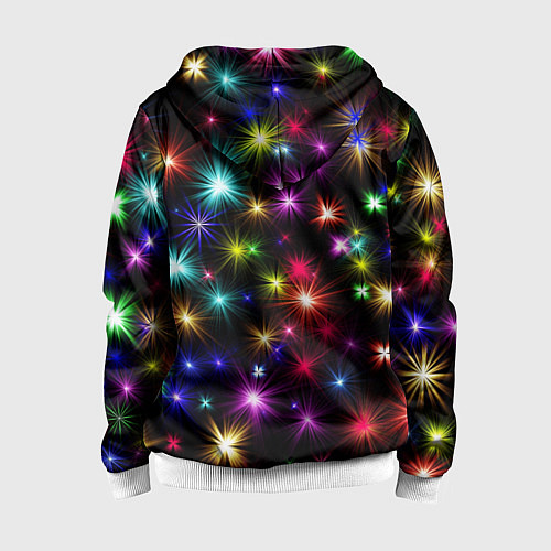 Детская толстовка на молнии ПРАЗДНИЧНЫЕ ОГОНЬКИ / 3D-Белый – фото 2